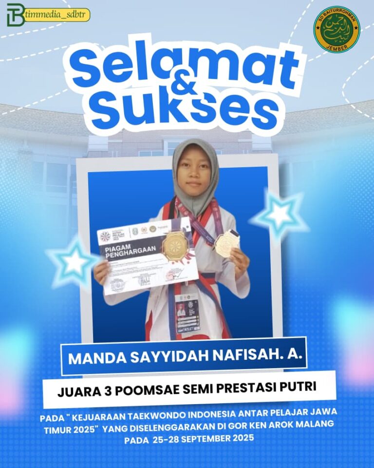 Manda Sayyidah N. A – Juara 3 POOMSAE Semua Prestasi Putri Kejuaraan Taekwondo Indonesia Antar Pelajar Jawa Timur